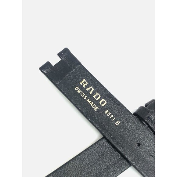 Rado Watch Replacement Band Black Leather Strap 16mm Notched Lug Gold Buckle - Picture 7 of 9